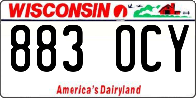 WI license plate 883OCY