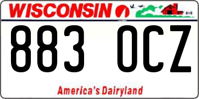 WI license plate 883OCZ