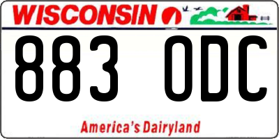 WI license plate 883ODC