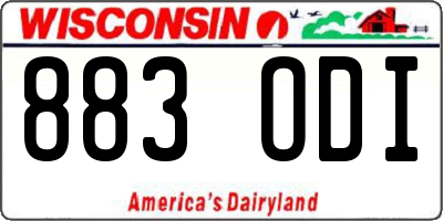 WI license plate 883ODI