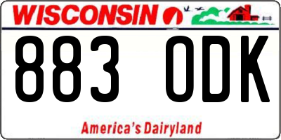 WI license plate 883ODK