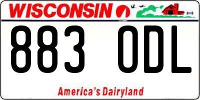 WI license plate 883ODL