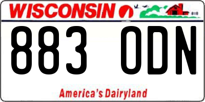 WI license plate 883ODN
