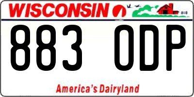 WI license plate 883ODP
