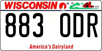 WI license plate 883ODR