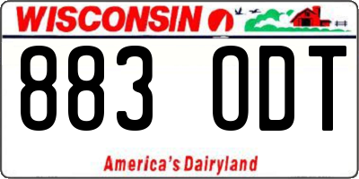 WI license plate 883ODT