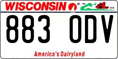 WI license plate 883ODV