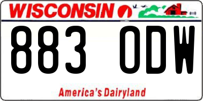 WI license plate 883ODW
