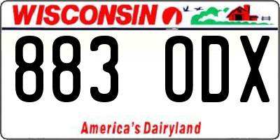 WI license plate 883ODX