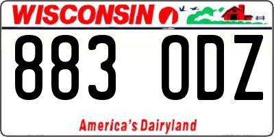 WI license plate 883ODZ