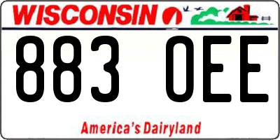 WI license plate 883OEE