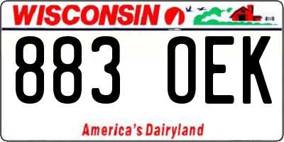 WI license plate 883OEK