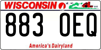 WI license plate 883OEQ