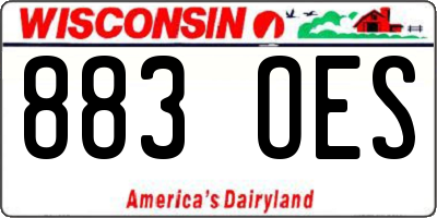 WI license plate 883OES