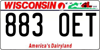 WI license plate 883OET
