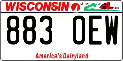 WI license plate 883OEW