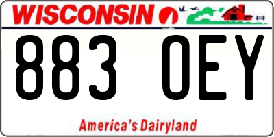 WI license plate 883OEY