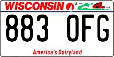 WI license plate 883OFG