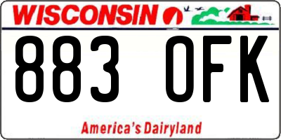WI license plate 883OFK