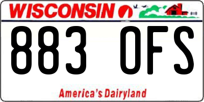 WI license plate 883OFS