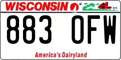 WI license plate 883OFW