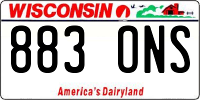 WI license plate 883ONS