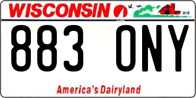 WI license plate 883ONY