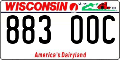 WI license plate 883OOC