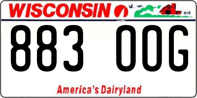 WI license plate 883OOG
