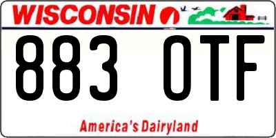 WI license plate 883OTF