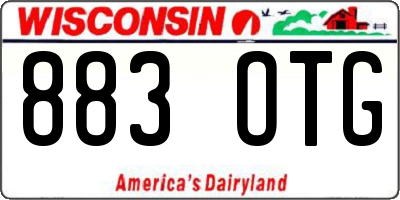 WI license plate 883OTG