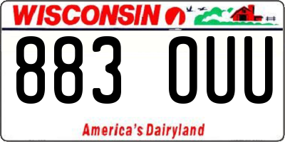 WI license plate 883OUU