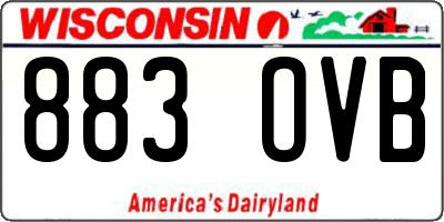 WI license plate 883OVB