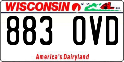 WI license plate 883OVD