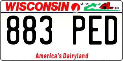 WI license plate 883PED