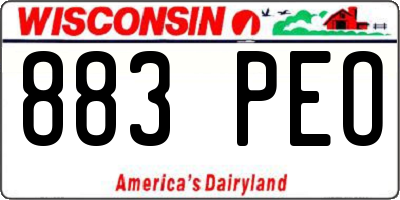 WI license plate 883PEO