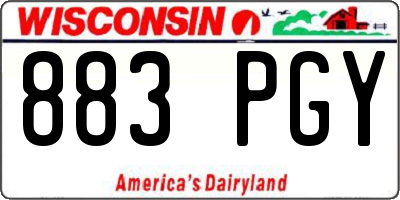 WI license plate 883PGY