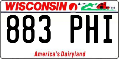 WI license plate 883PHI