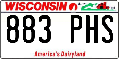 WI license plate 883PHS