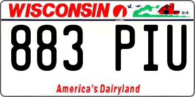 WI license plate 883PIU