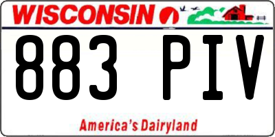 WI license plate 883PIV