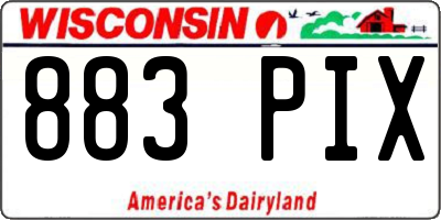 WI license plate 883PIX