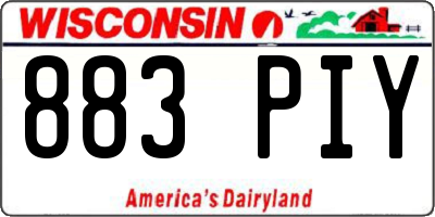 WI license plate 883PIY