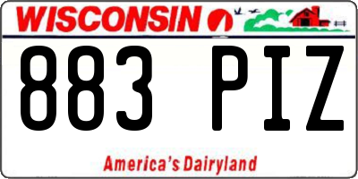 WI license plate 883PIZ
