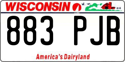 WI license plate 883PJB