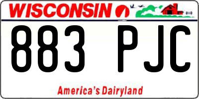 WI license plate 883PJC