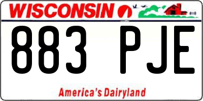 WI license plate 883PJE