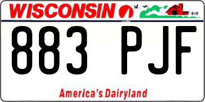 WI license plate 883PJF