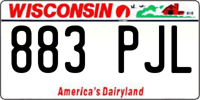 WI license plate 883PJL