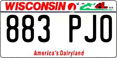 WI license plate 883PJO